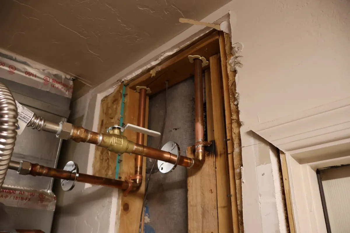 Copper pipe installation by Perea Plumbing