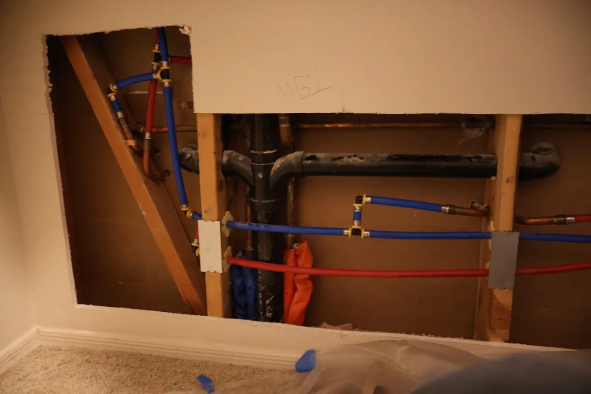 PEX repiping work in progress by Perea Plumbing